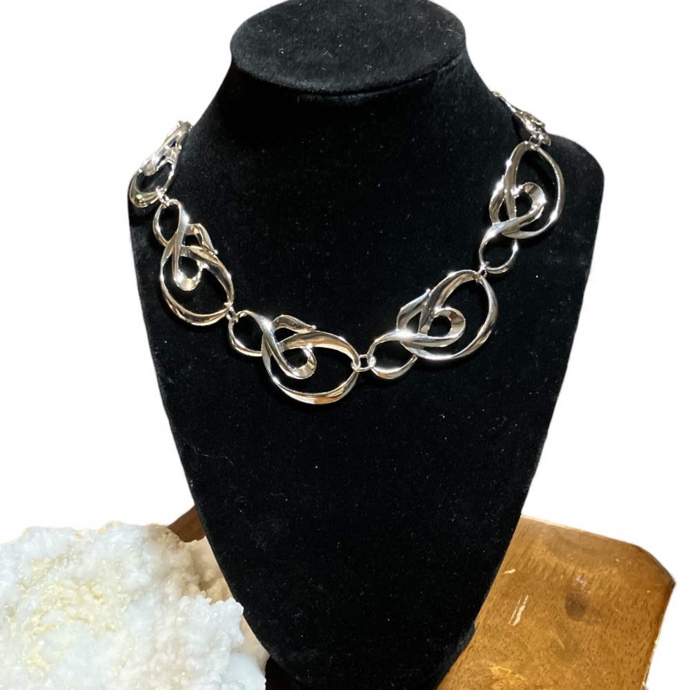 Avon Chunky Swirls Link Necklace -  70s - 18”